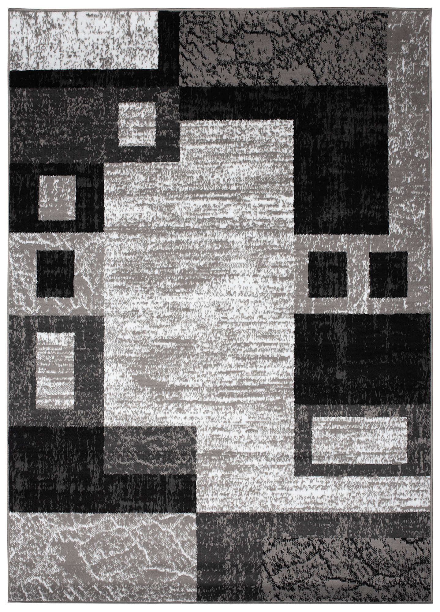 Covor Dream Geometric Gri Negru Dreptunghiuri