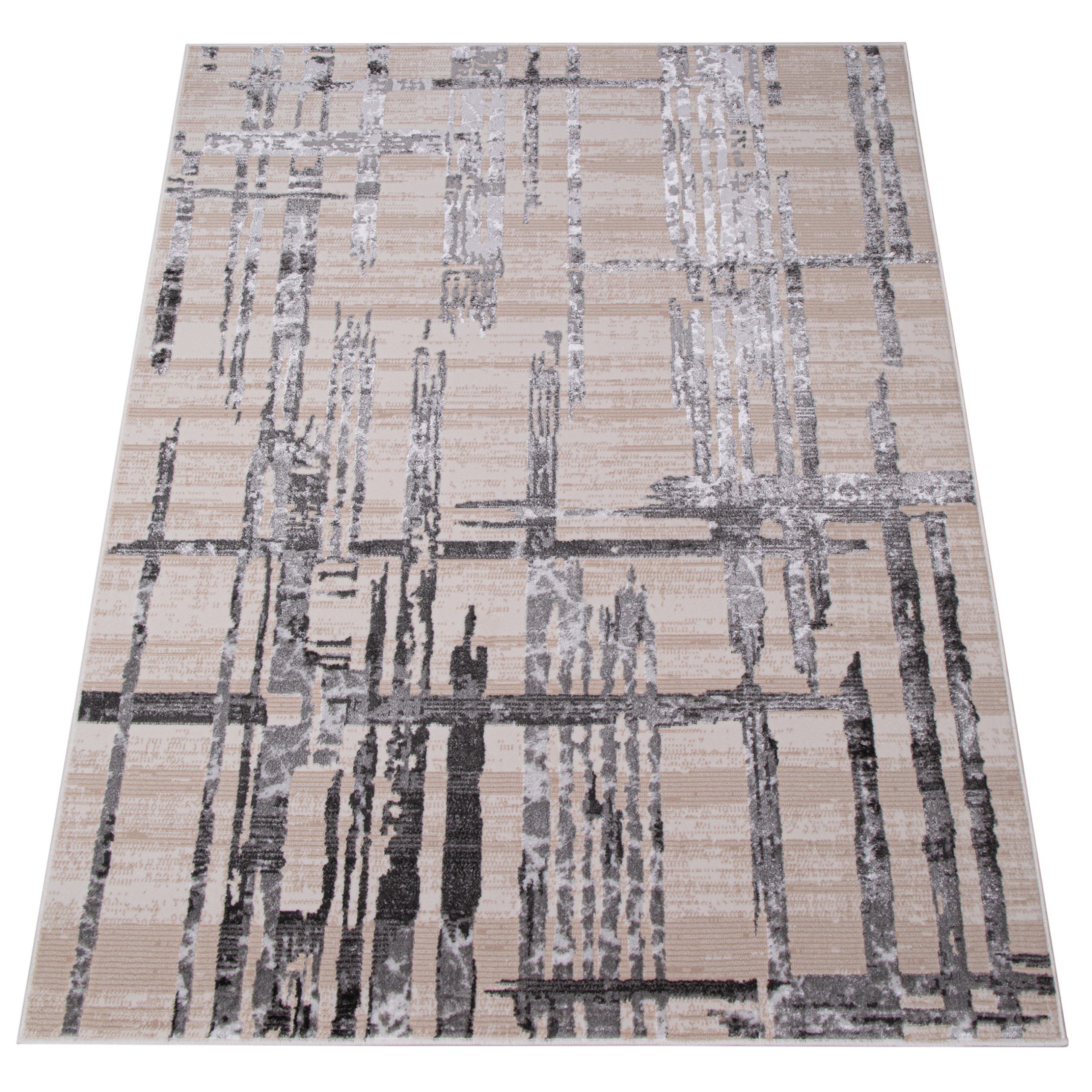 Covor Crystal Gri Deschis Dungi Abstracte Efect 3D