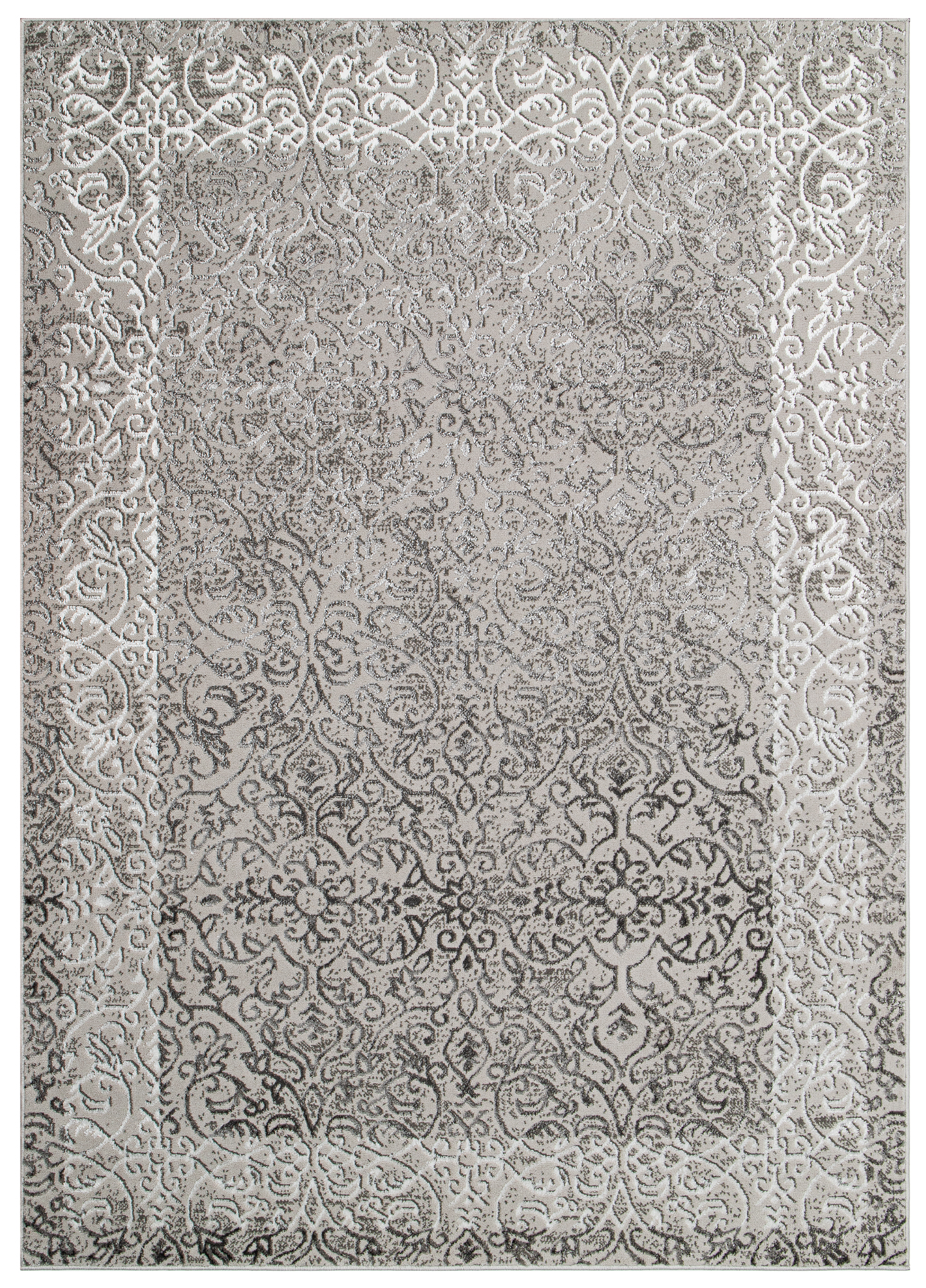 Covor Ares Gri Deschis Ornamente Vintage