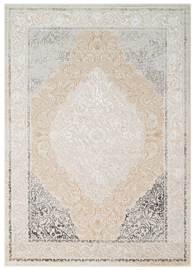 Covor Ares Crem Gri Vintage Medalion