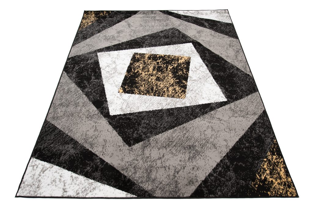 Covor Dream Geometric Gri Galben Pătrate