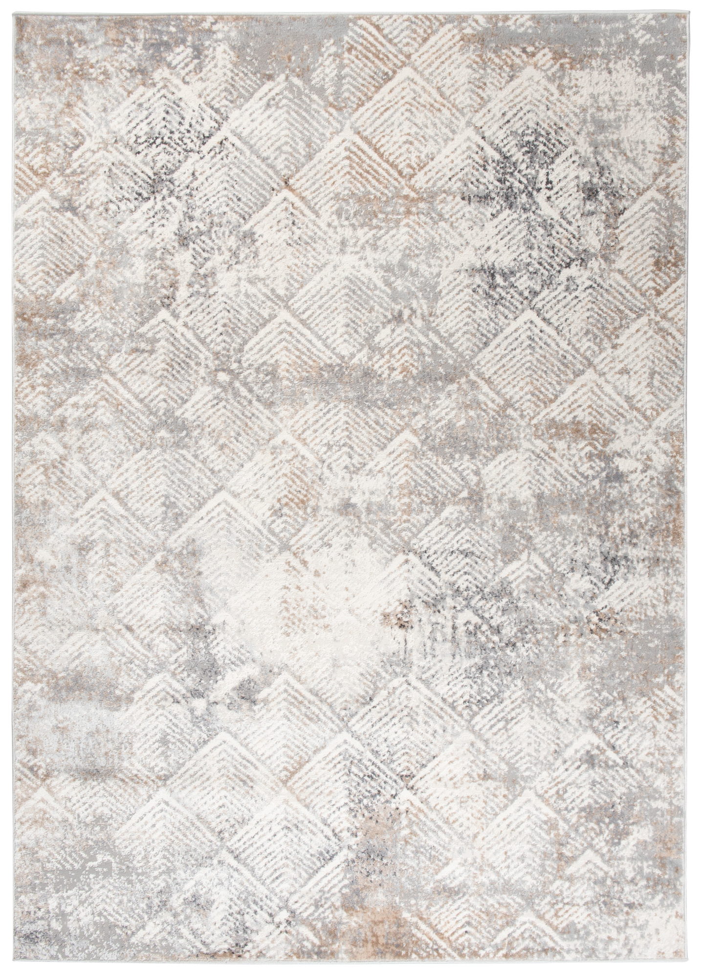 Covor Valley Gri Bej Geometric Pătrat