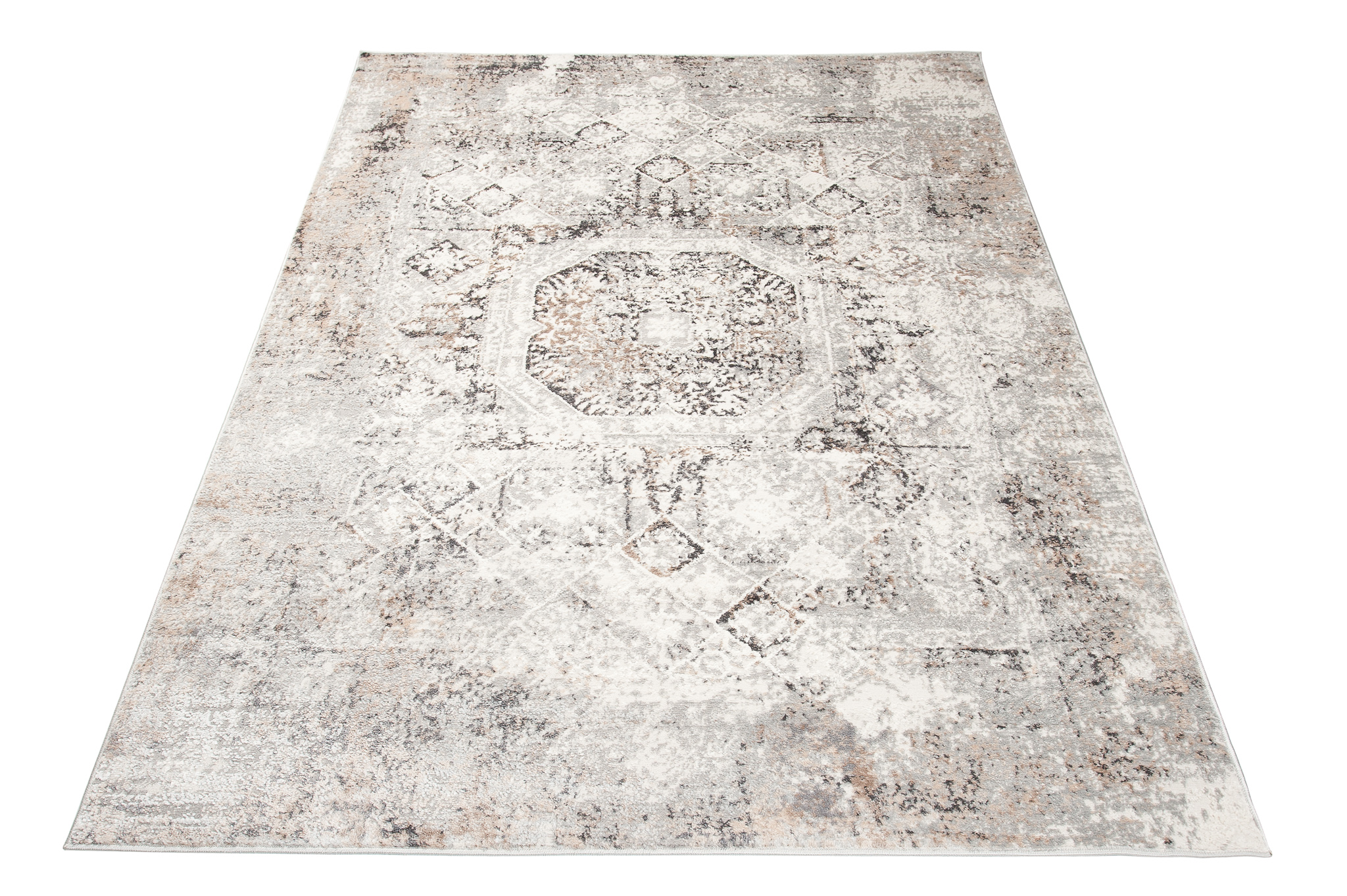 Covor Valley Gri Bej Ornamente Vintage