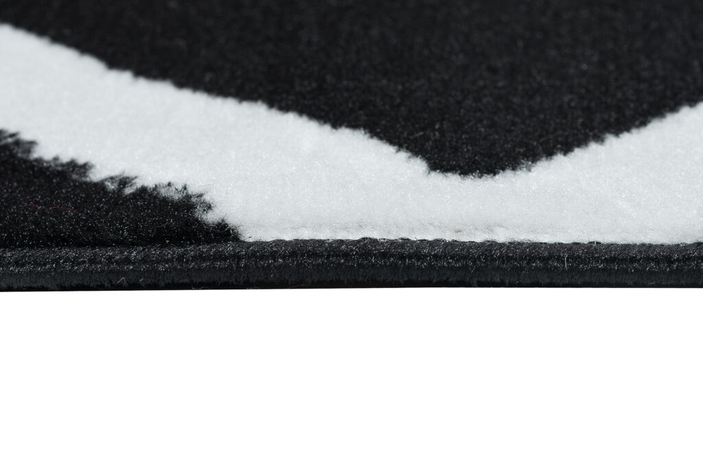 Covor Luxury Negru Alb Geometric Carouri