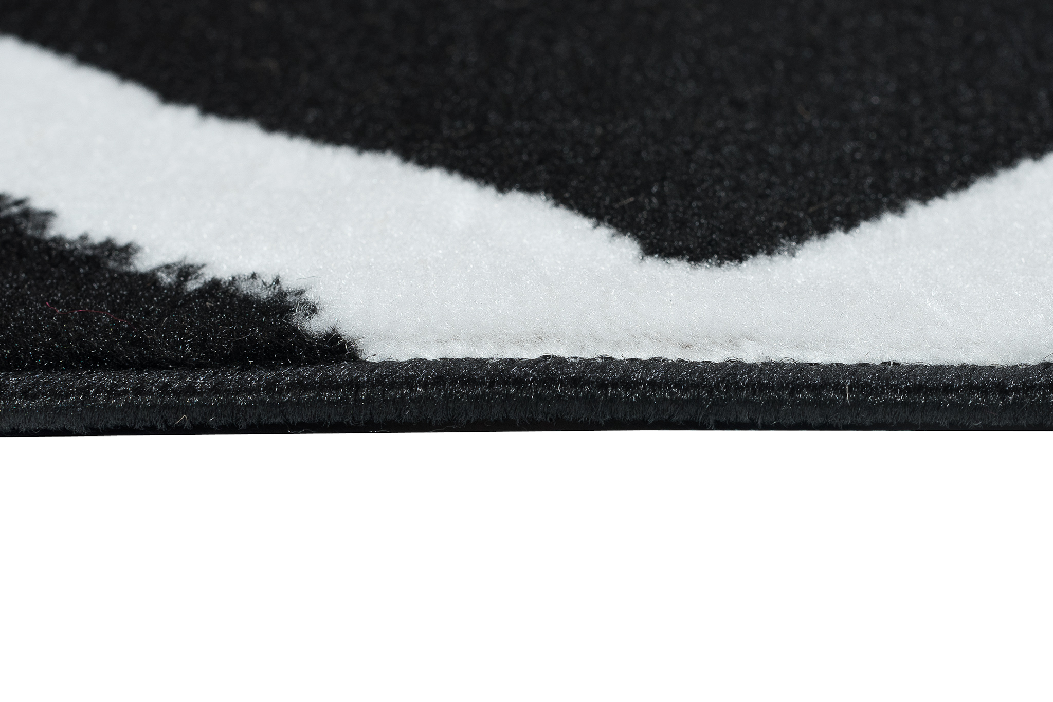 Covor Luxury Negru Alb Geometric Carouri