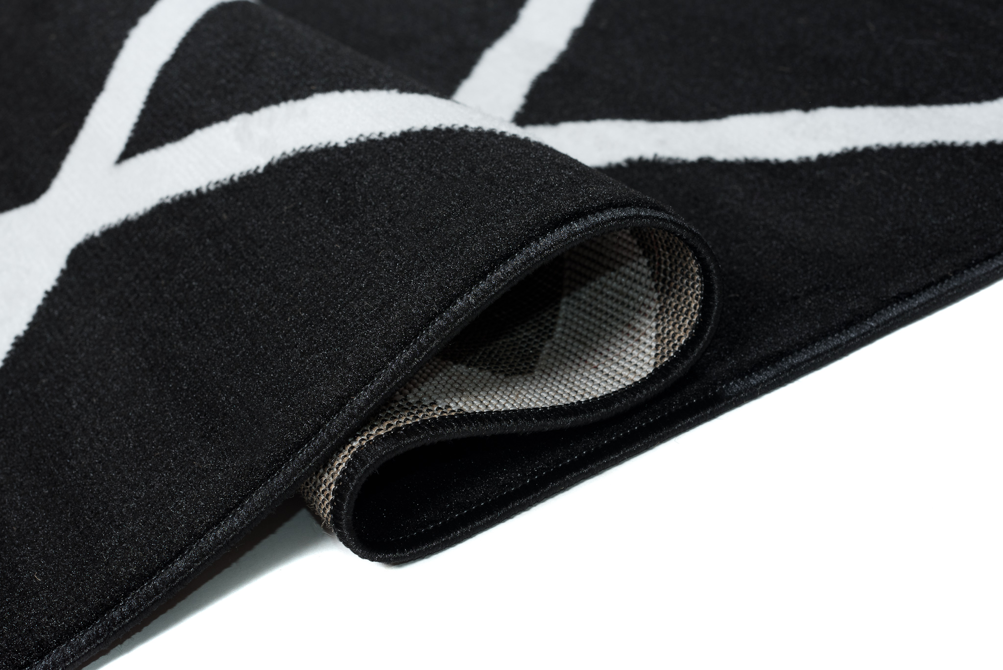 Covor Luxury Negru Alb Geometric Carouri