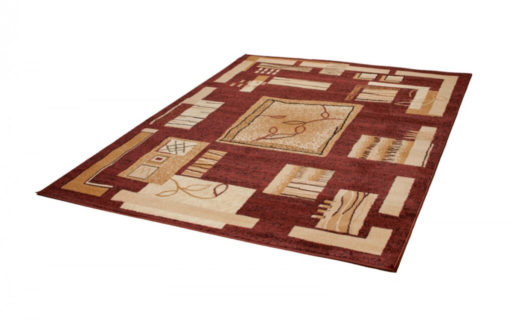 Covor Atlas Maro Bej Geometric Frunze