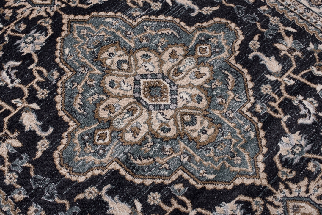 Covor Colorado Tradițional Negru Albastru Ornamente