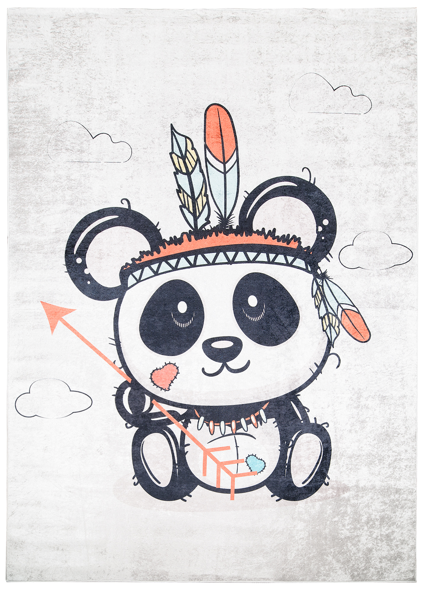 Covor pentru copii Emma Gri Panda Vintage