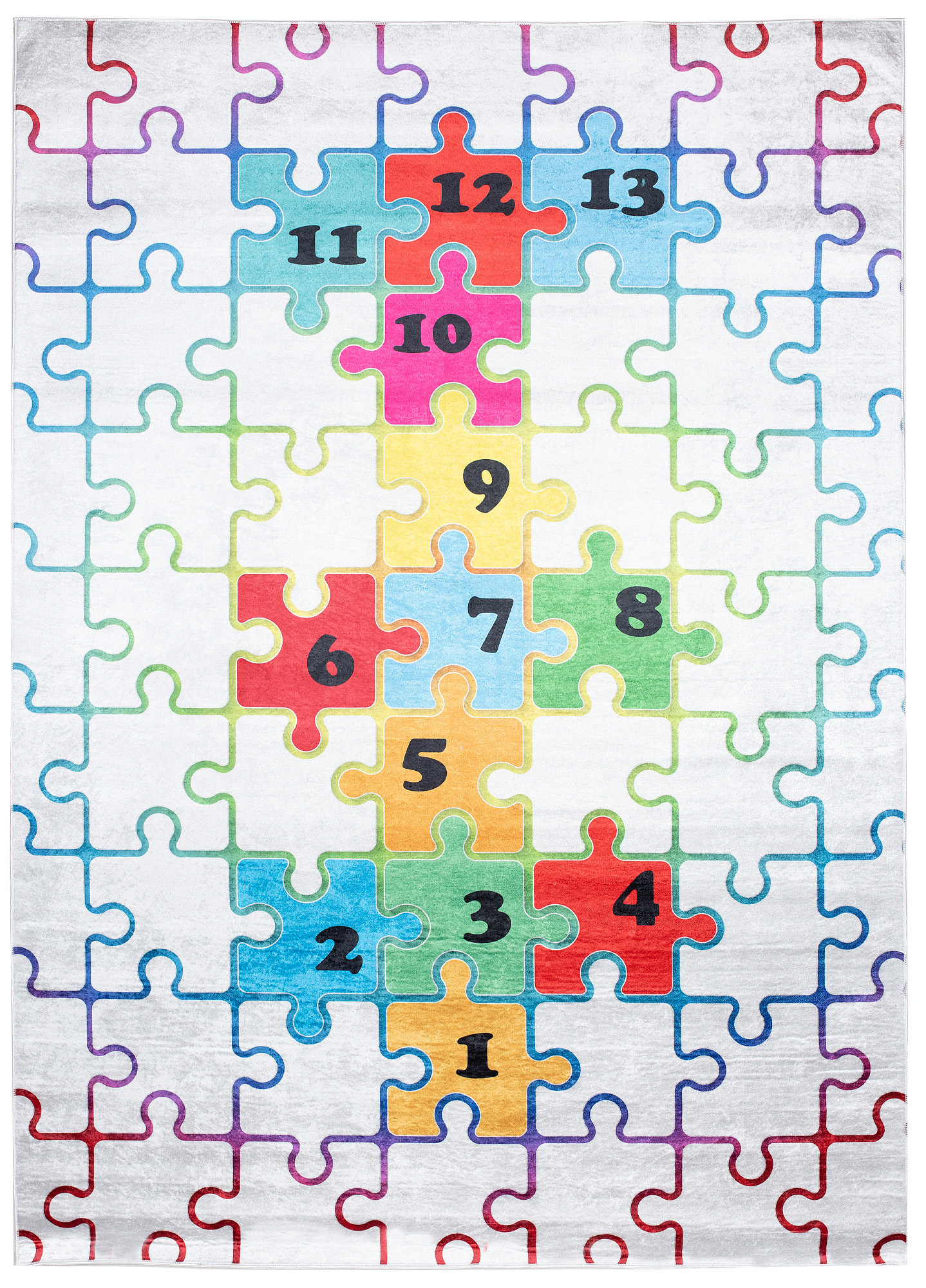 Covor pentru copii Emma Deschis Puzzle Șotron Antiderapant