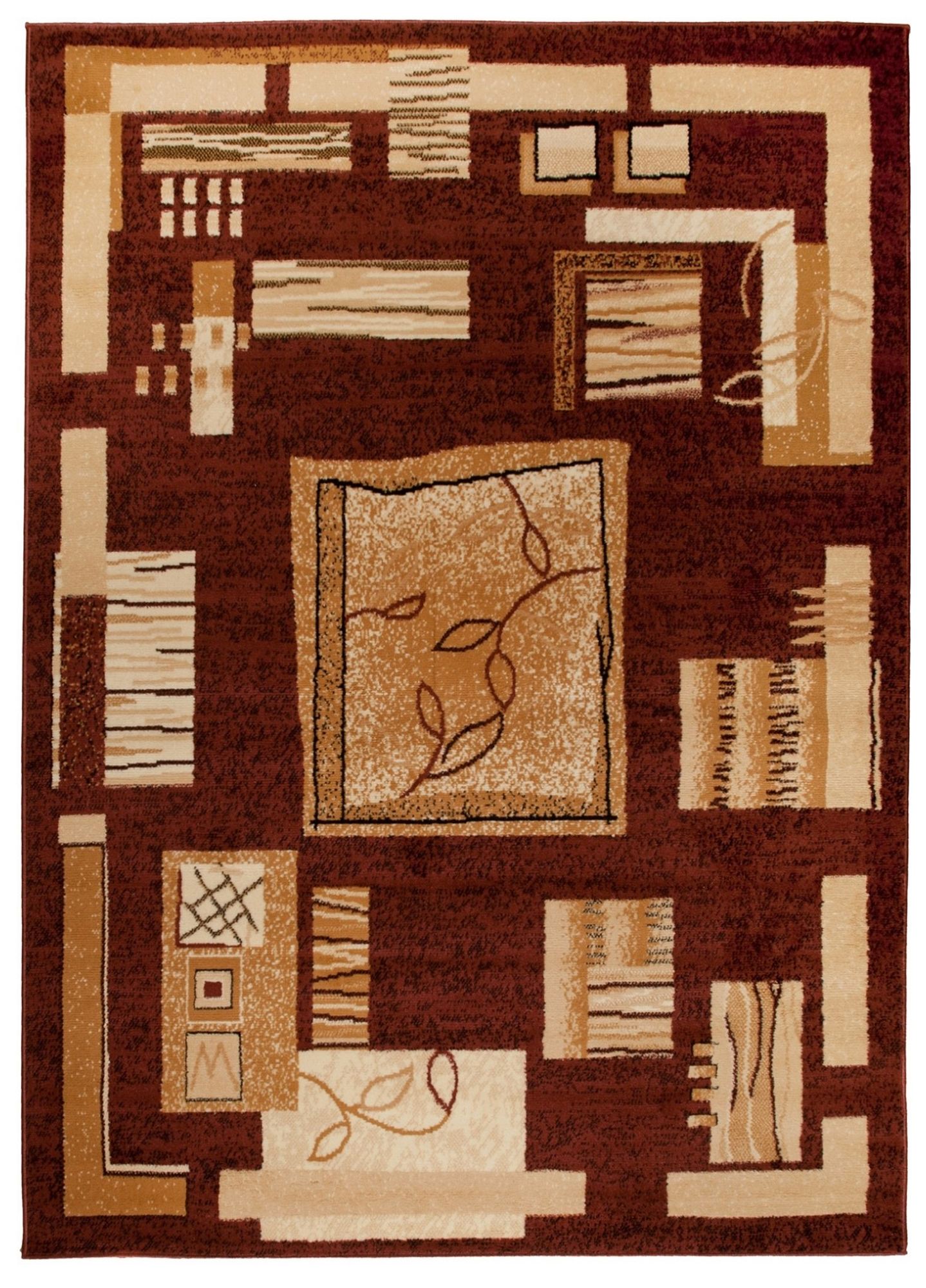 Covor Atlas Maro Bej Geometric Frunze