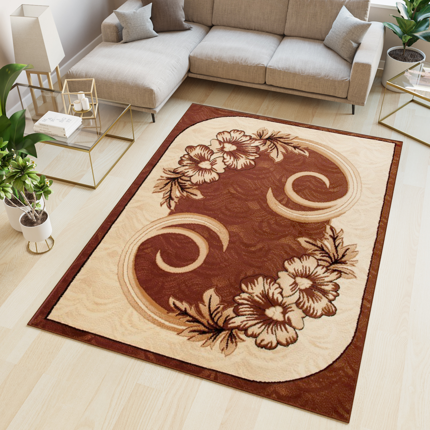 Covor Atlas Maro Bej Clasic Floral