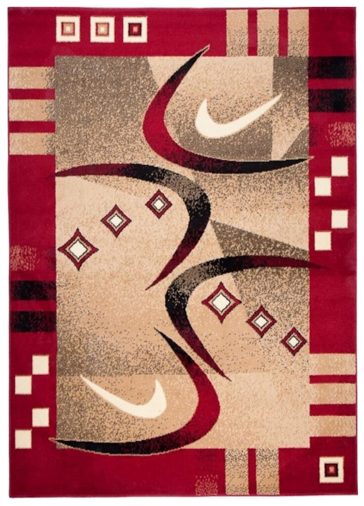 Covor Atlas Bej Roșu Geometric Abstract