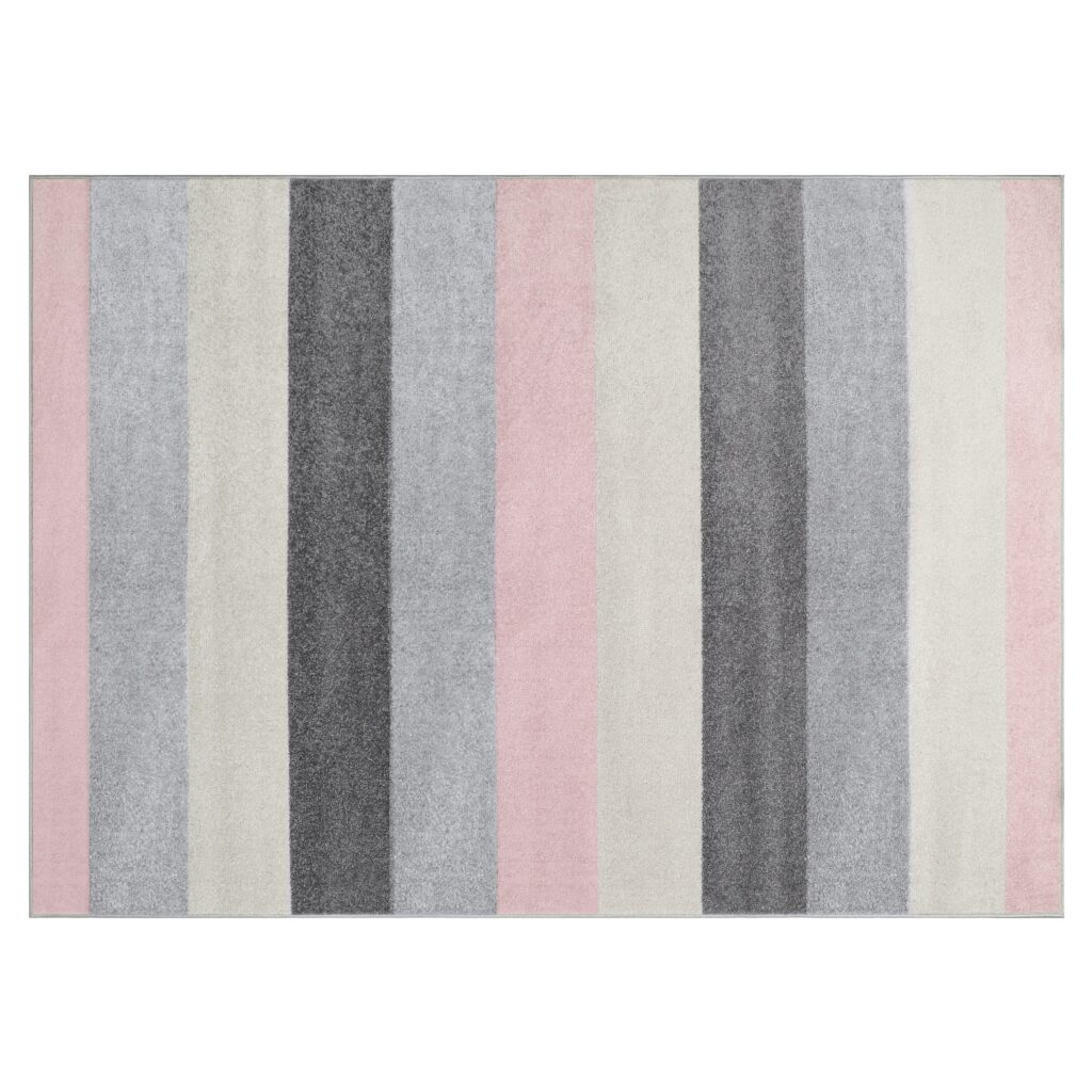 Covor Lazur Gri Roz Geometric Linii