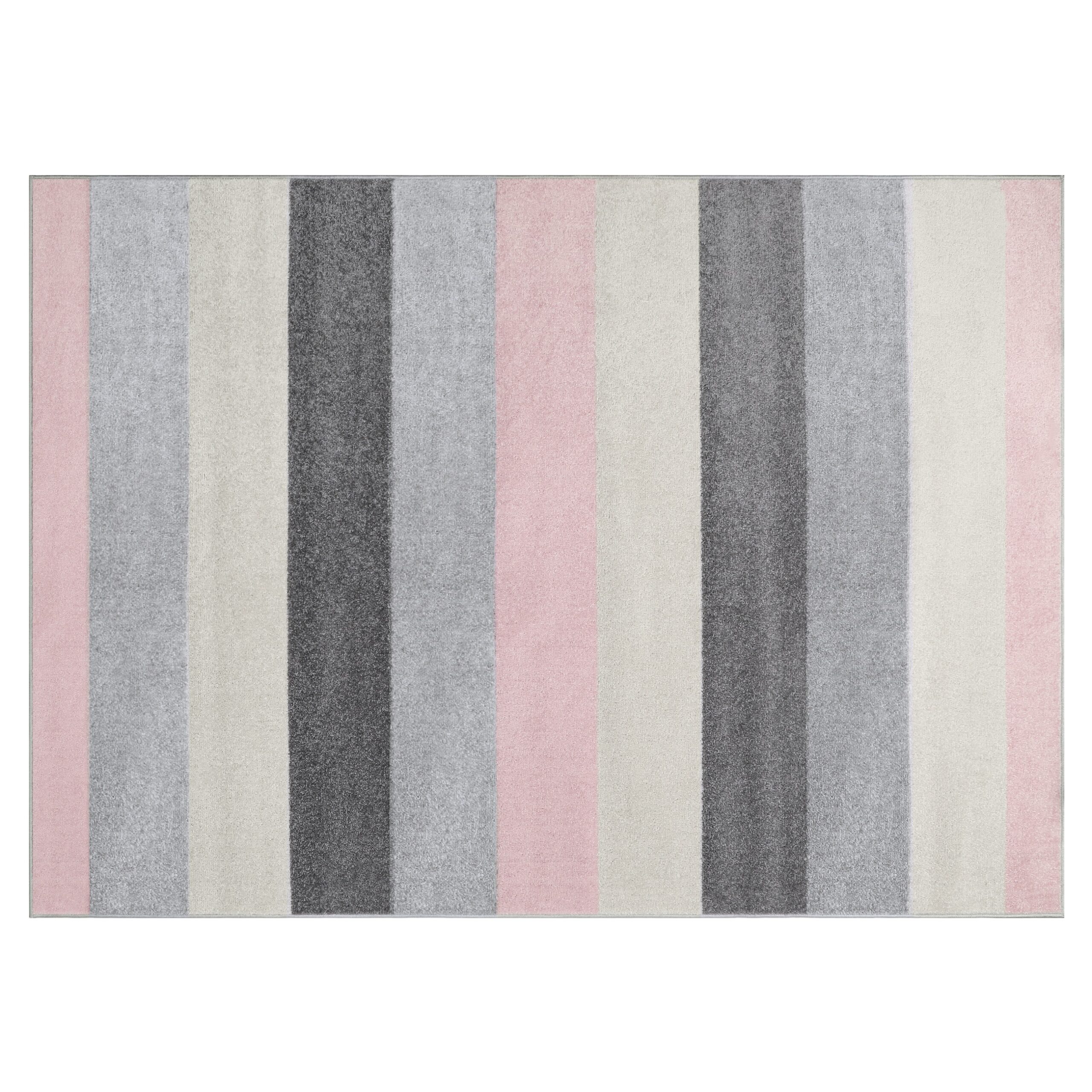 Covor Lazur Gri Roz Geometric Linii