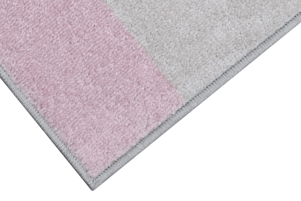 Covor Lazur Gri Roz Geometric Linii