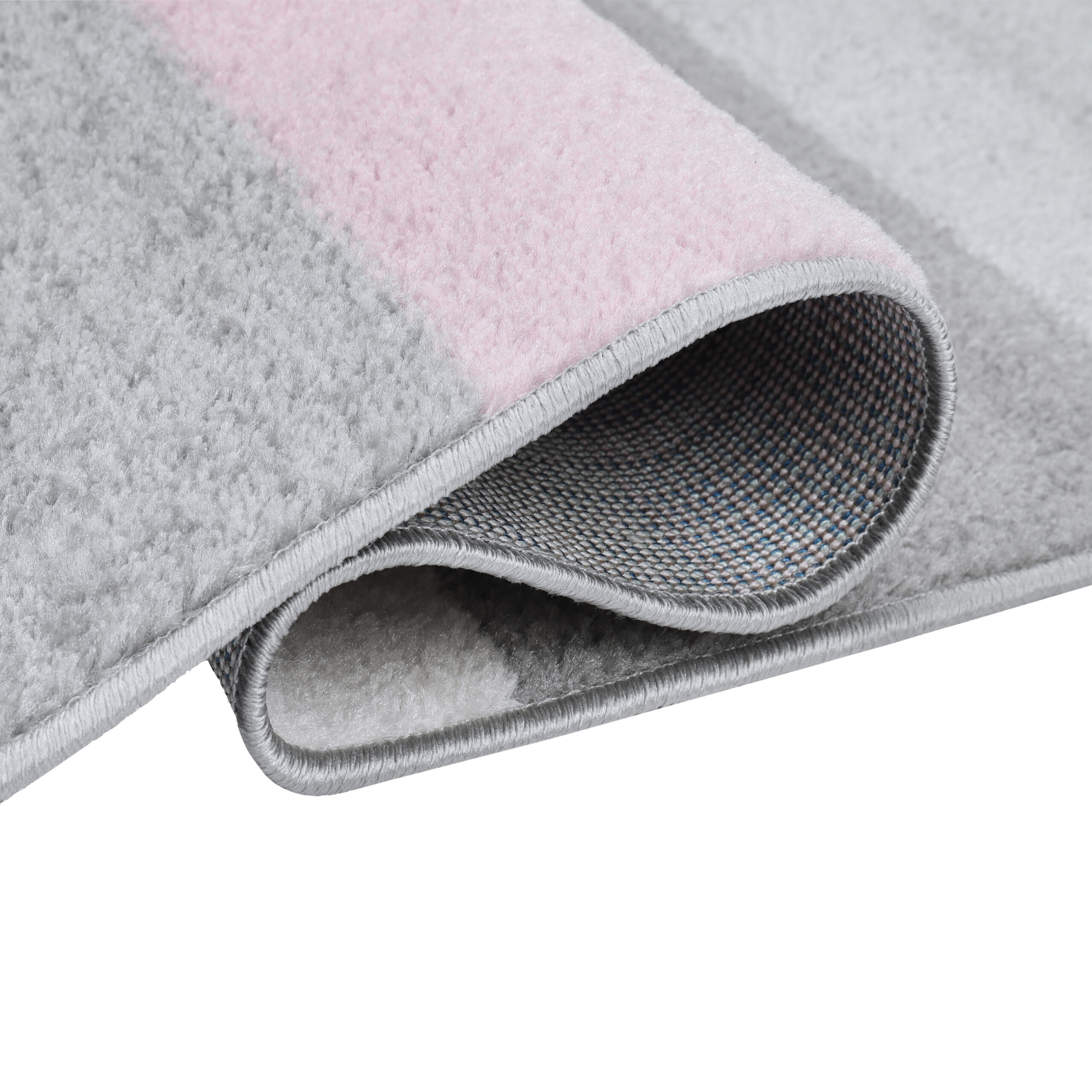 Covor Lazur Gri Roz Geometric Linii