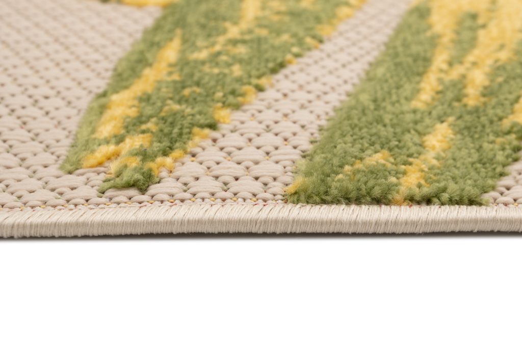 Covor de Exterior Patio Crem Verde Frunze