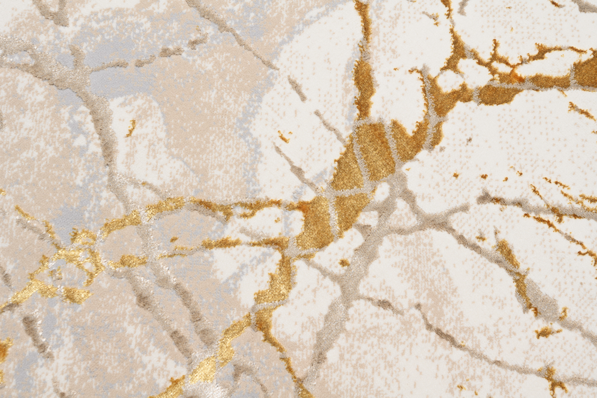 Covor Golden Crem Auriu Linii Abstracte