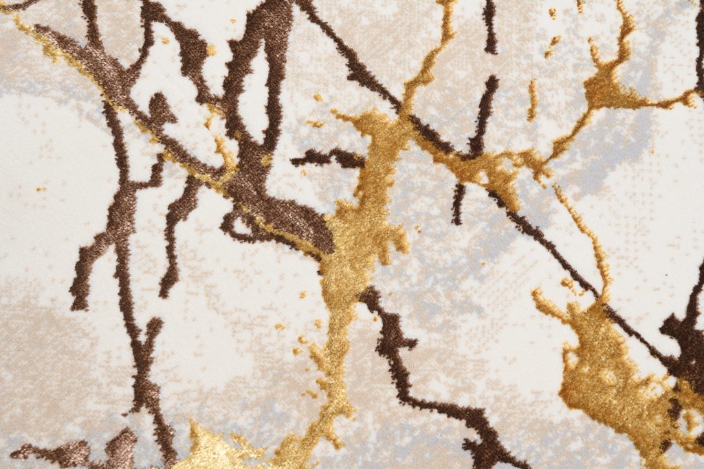 Covor Golden Crem Auriu Maro Linii