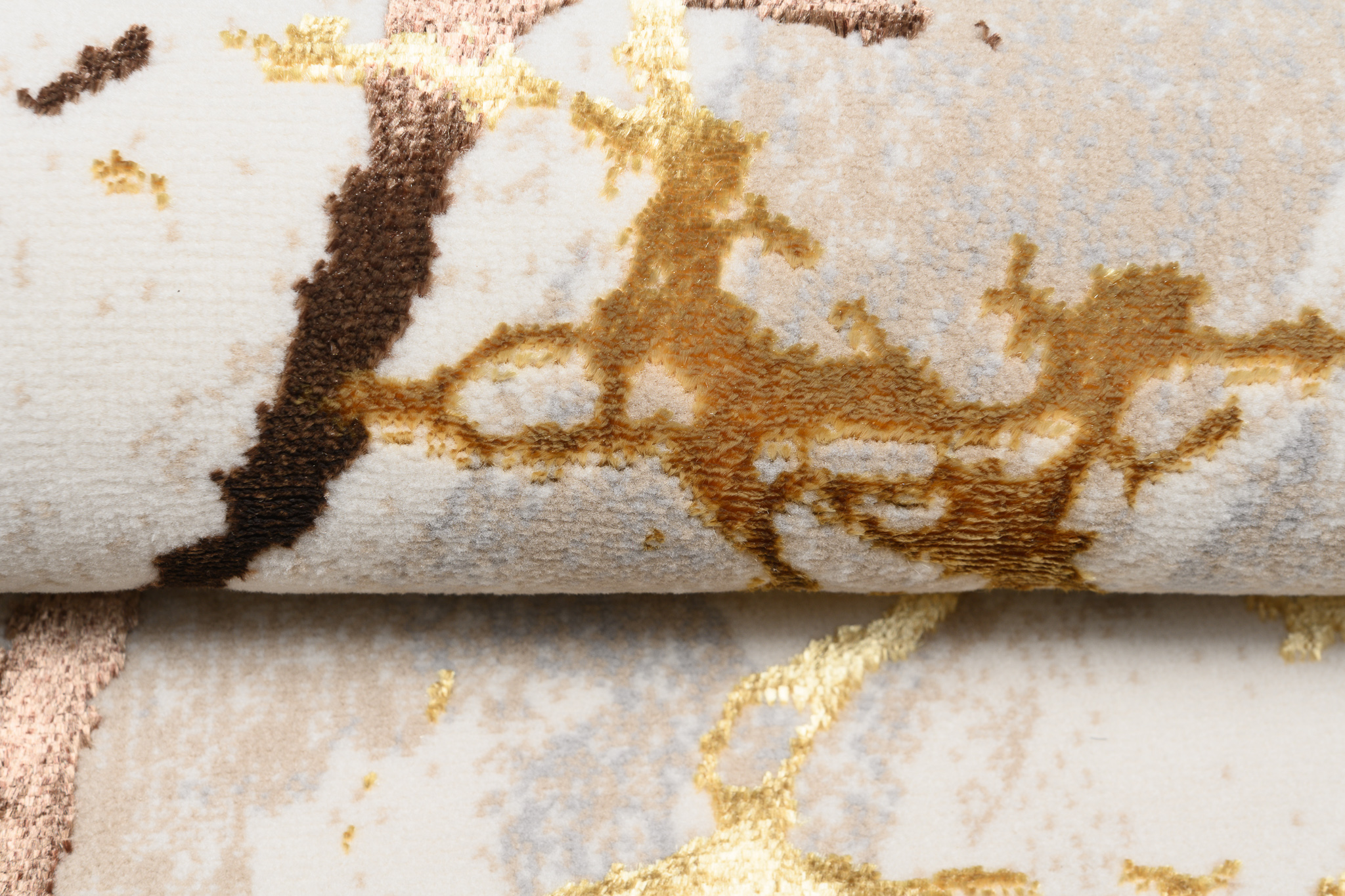Covor Golden Crem Auriu Maro Linii