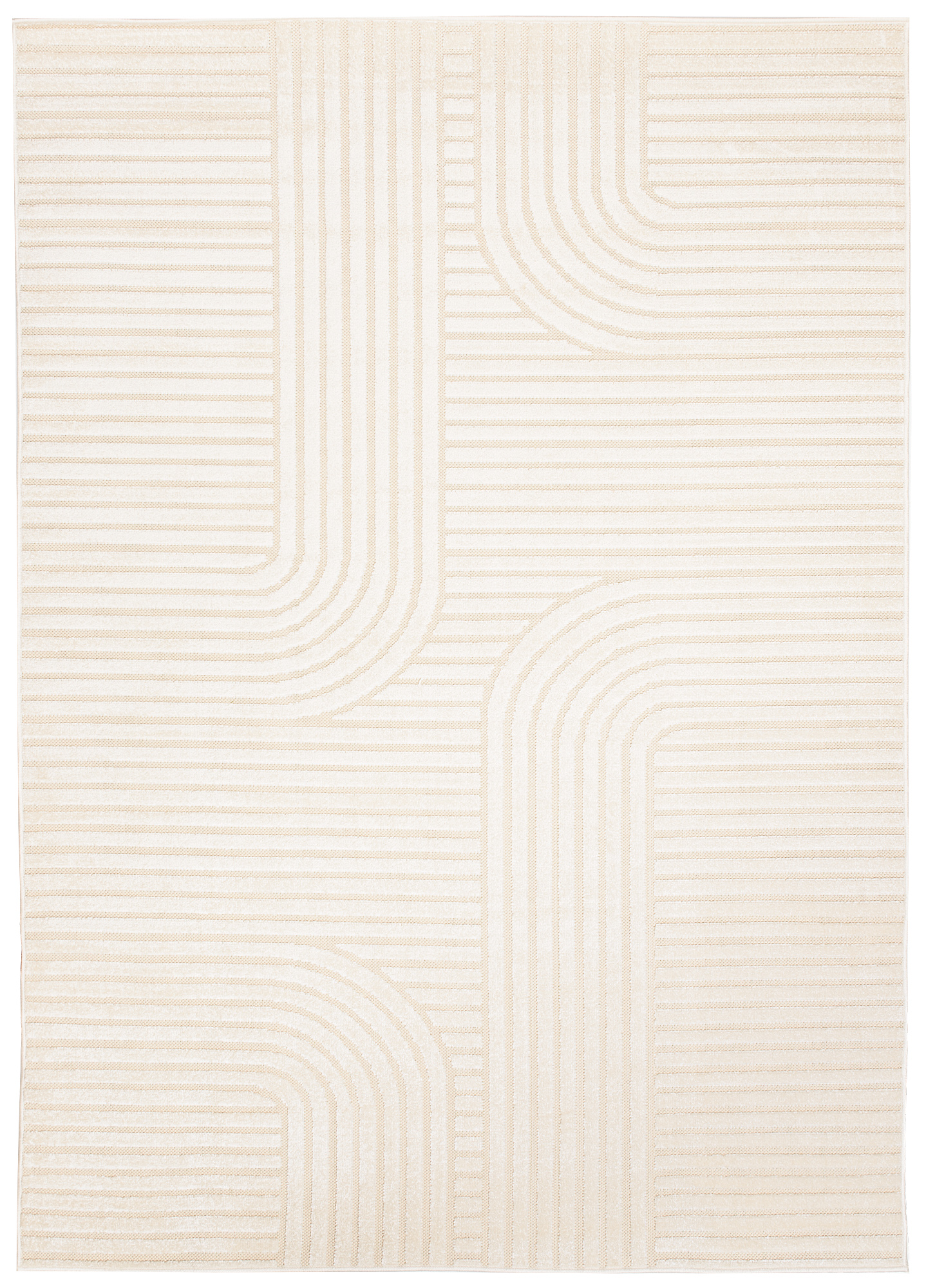 Covor de Exterior Patio Crem Geometric