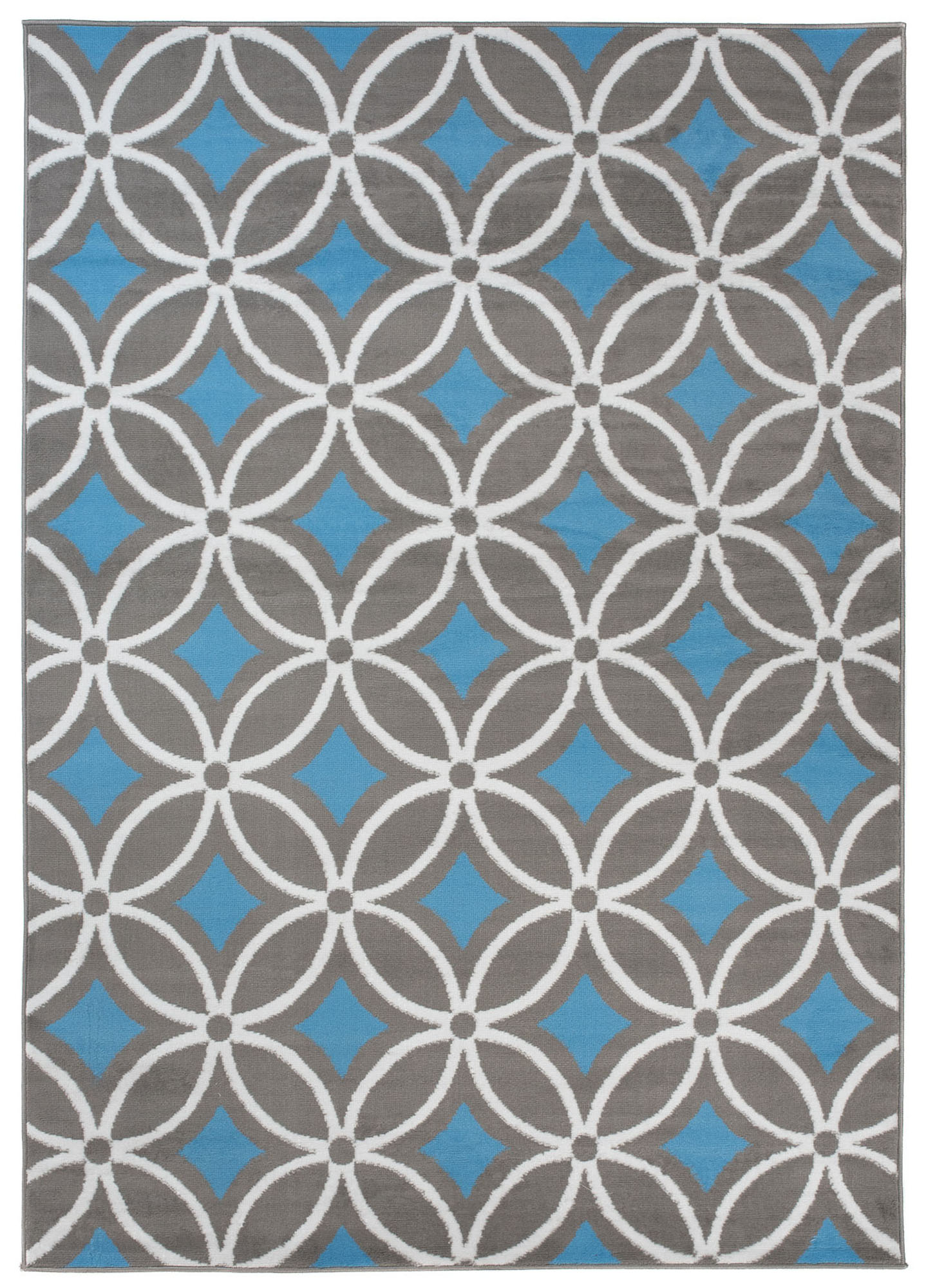 Covor Maya Gri Albastru Geometric Mozaic