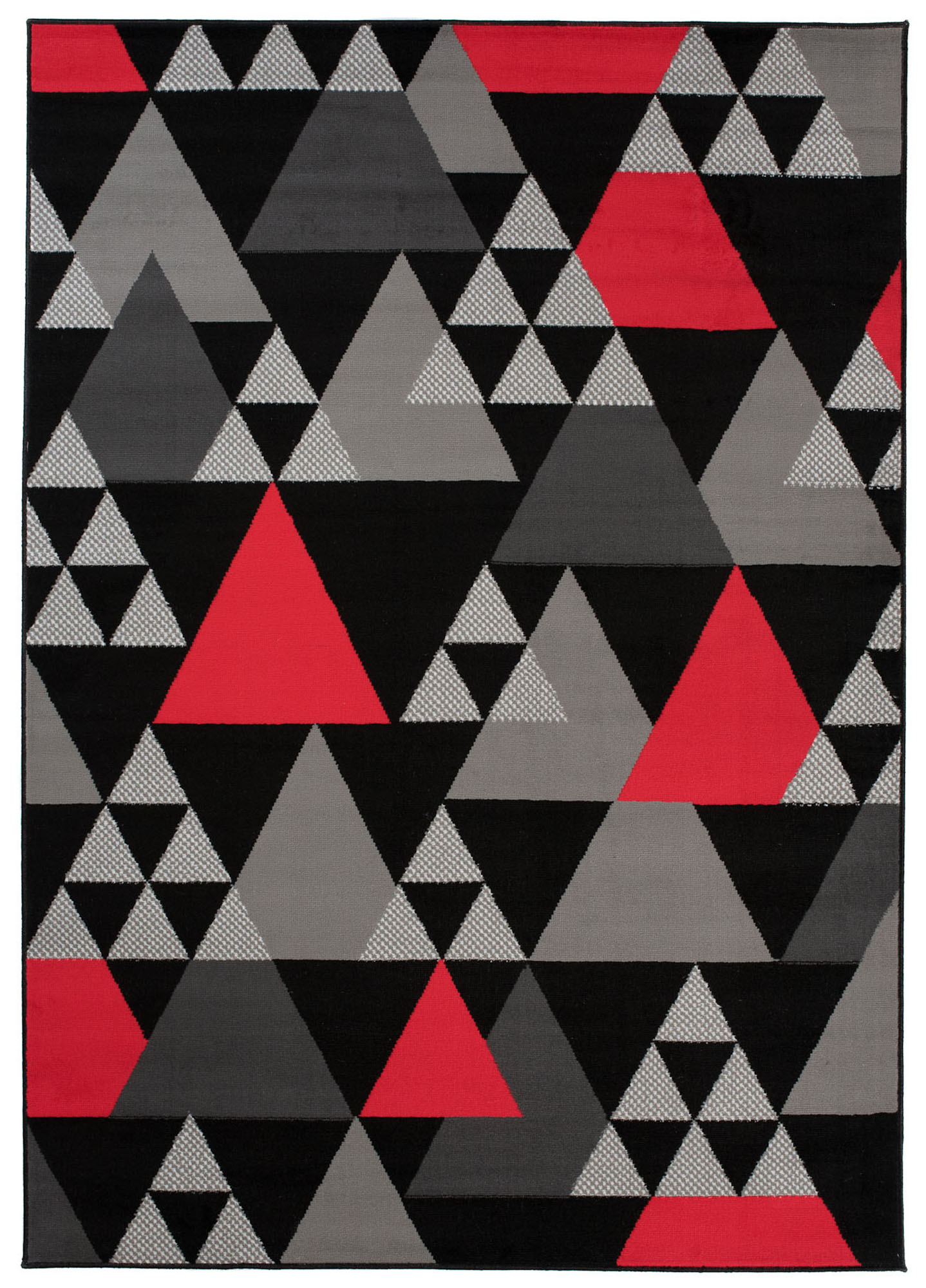 Covor Maya Gri Roșu Geometric Triunghiuri