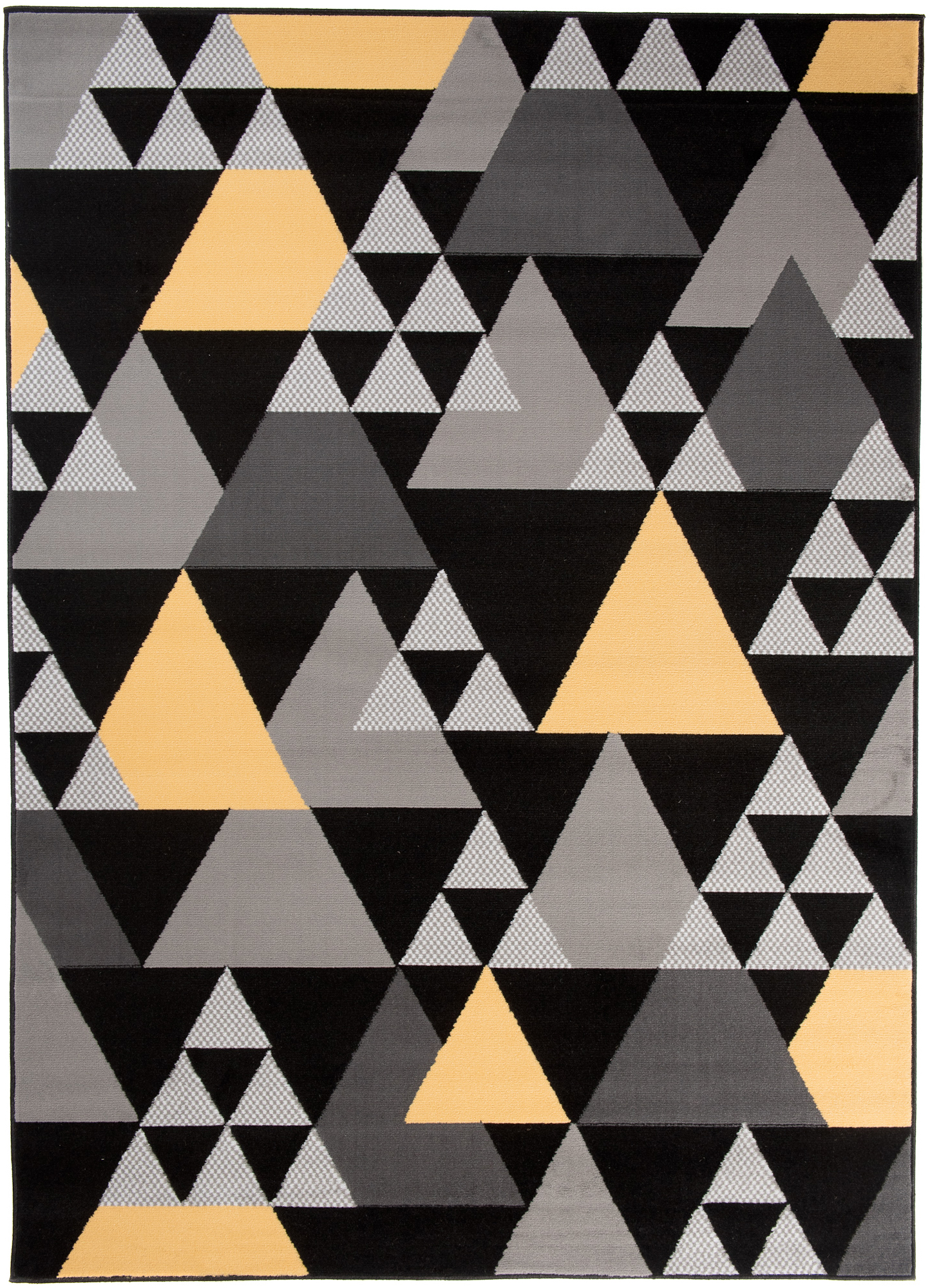 Covor Maya Gri Galben Geometric Triunghiuri