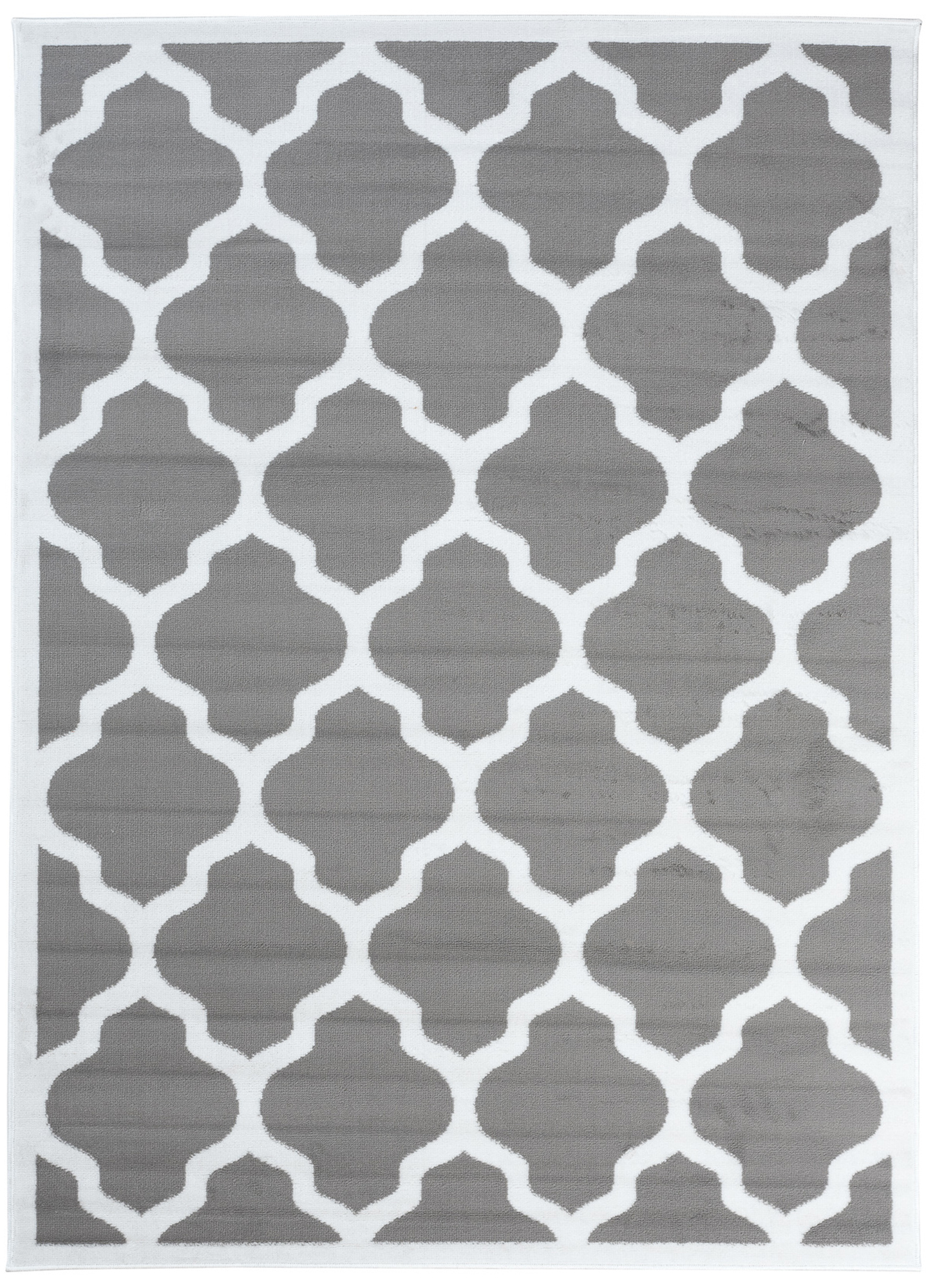 Covor Luxury Gri Alb Geometric Trellis Ramă