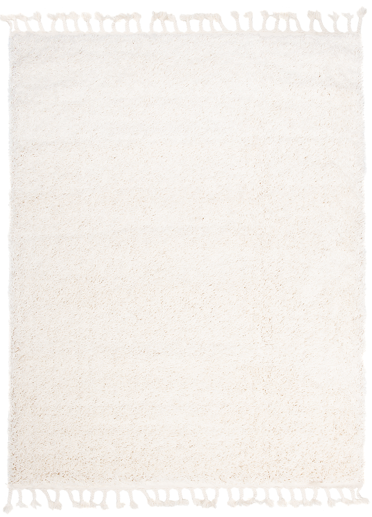 Covor Boho cu Ciucuri Crem Shaggy
