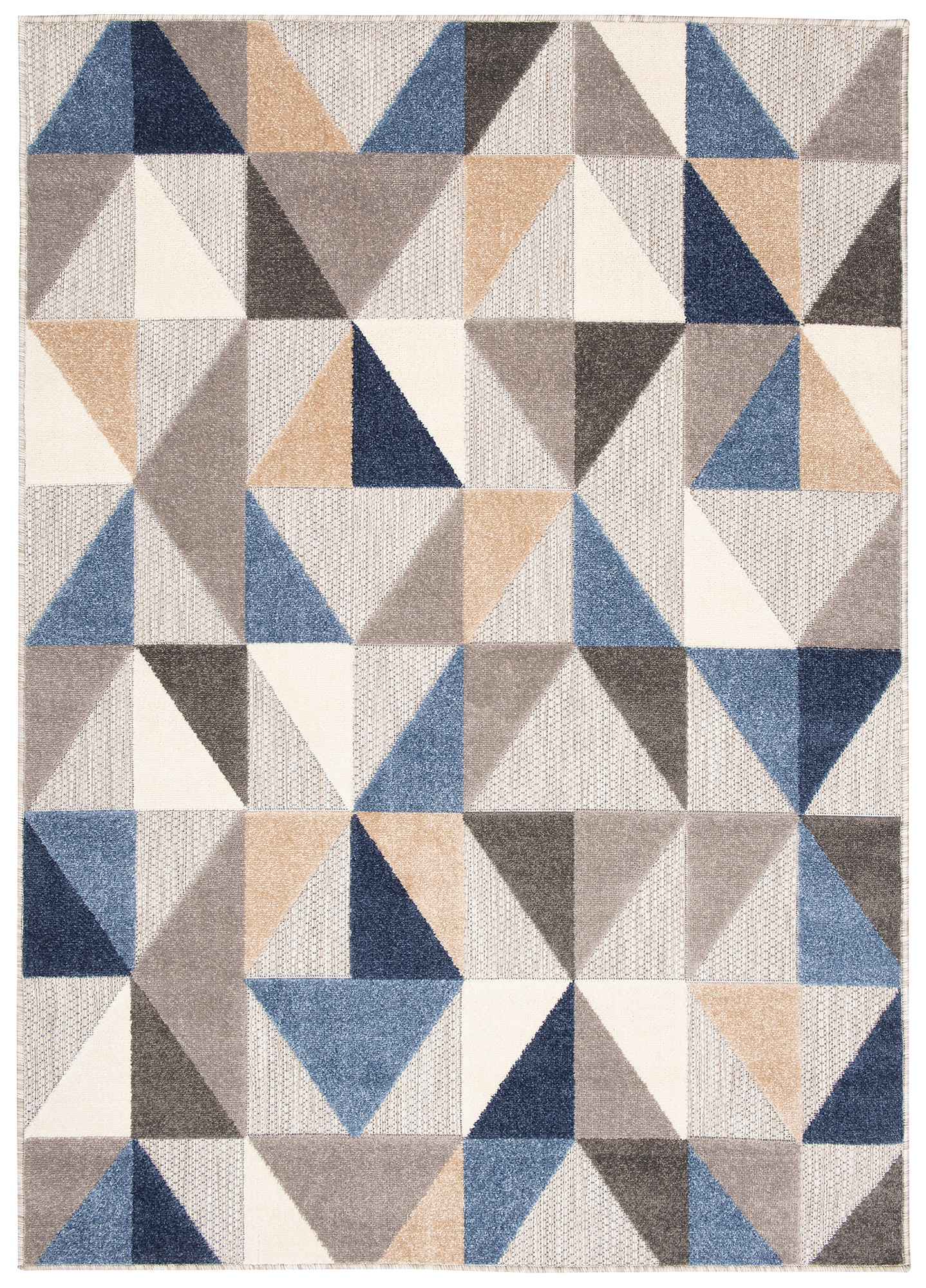 Covor de Exterior Patio Gri Albastru Geometric