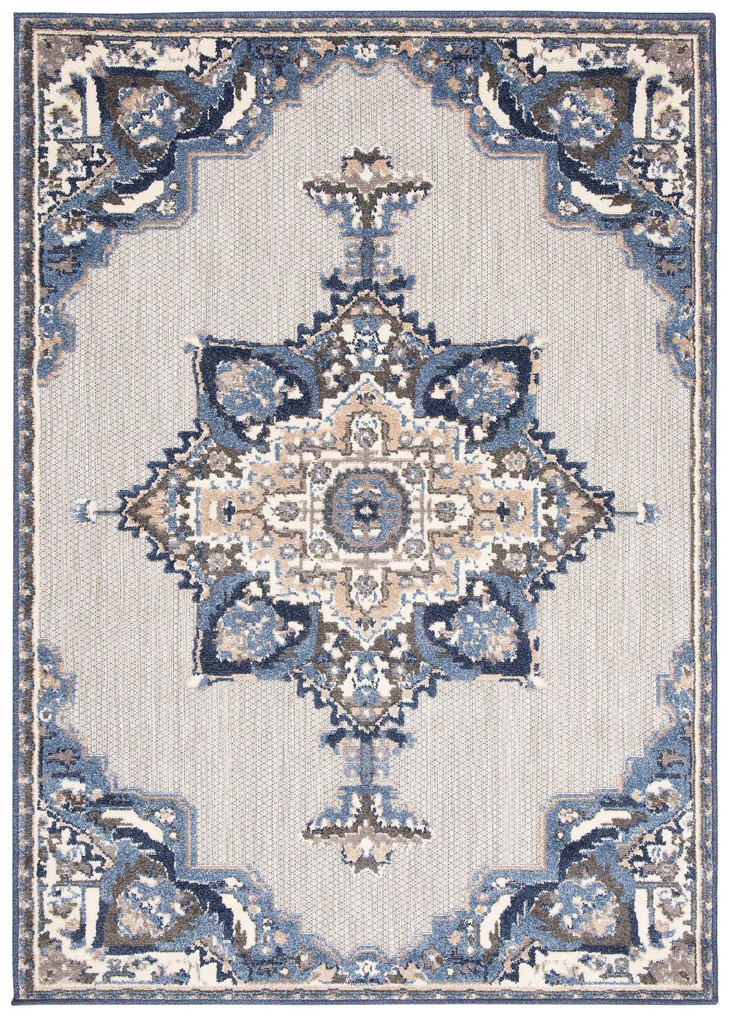 Covor de Exterior Patio Gri Albastru Vintage