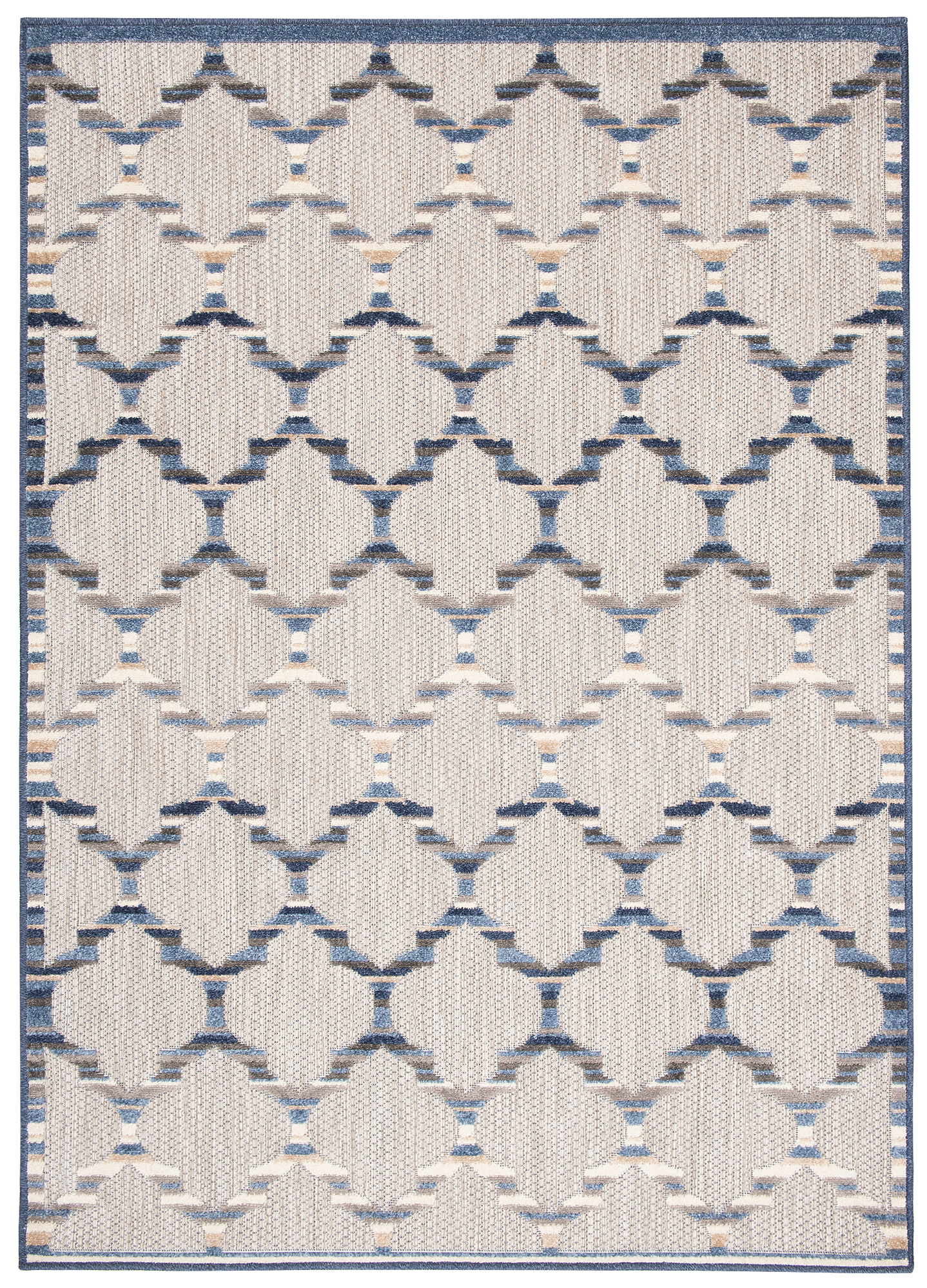 Covor de Exterior Patio Gri Albastru Trellis