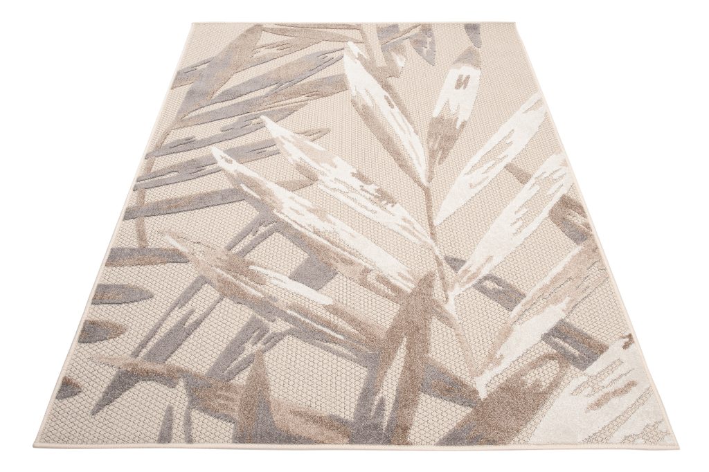 Covor de Exterior Patio Crem Gri Frunze