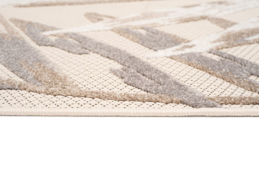 Covor de Exterior Patio Crem Gri Frunze
