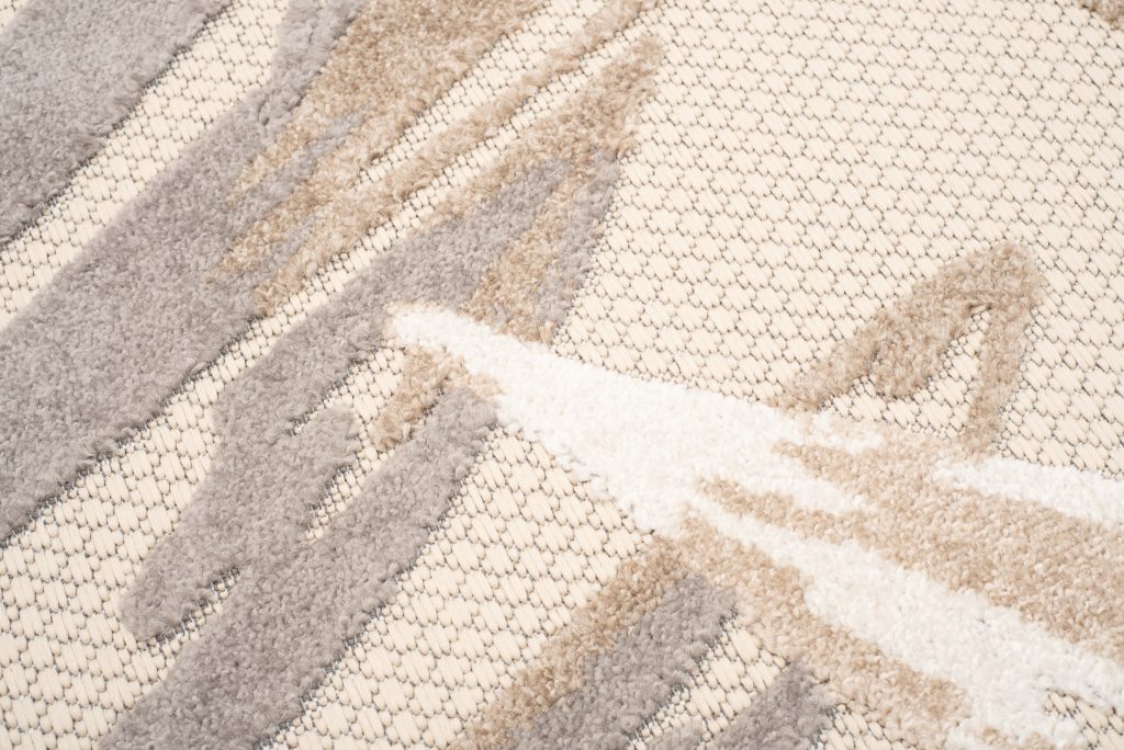 Covor de Exterior Patio Crem Gri Frunze