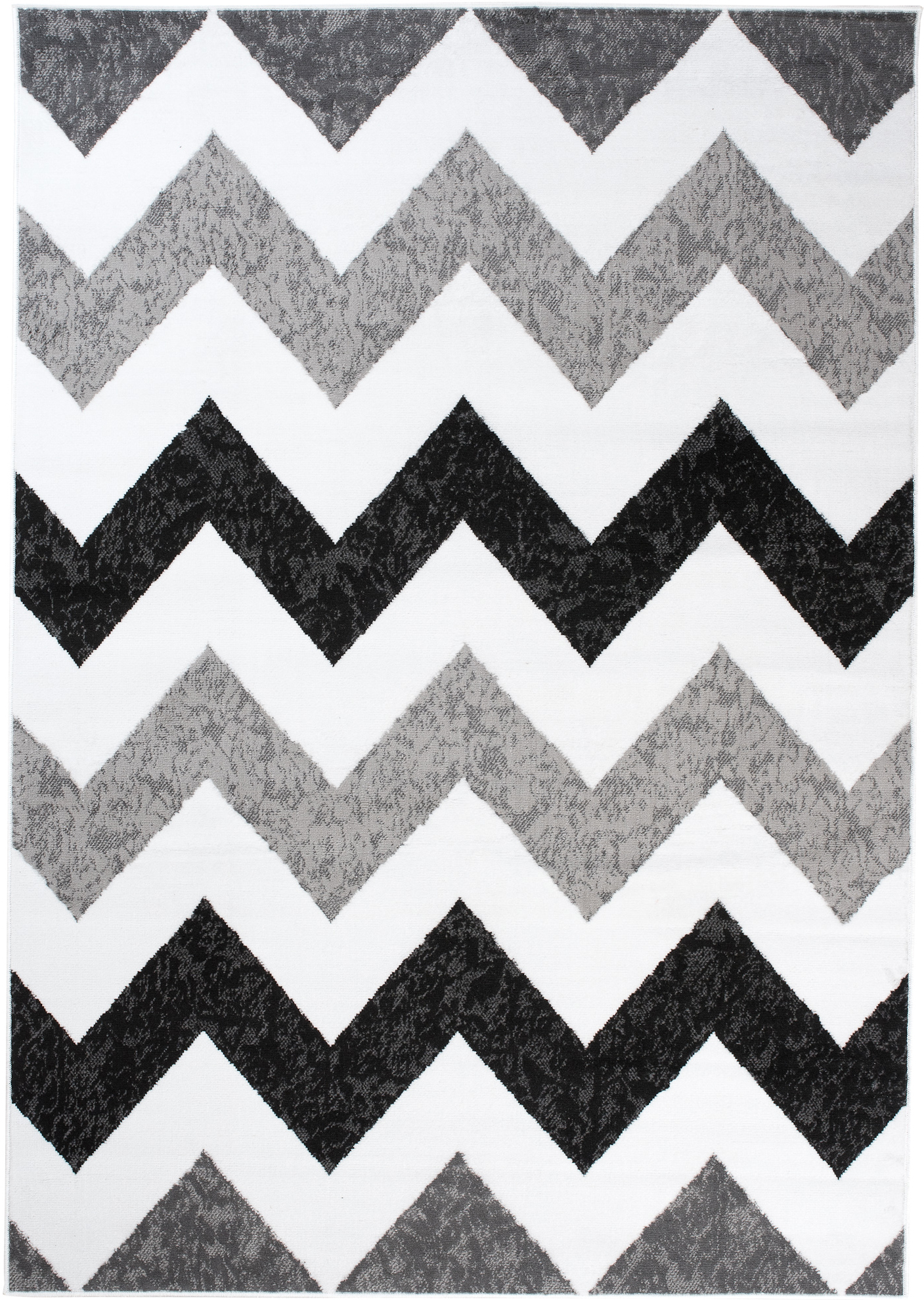 Covor Maya Gri Negru Geometric Zigzaguri