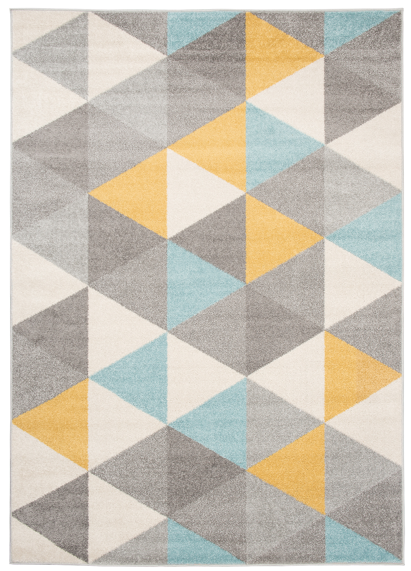 Covor Lazu Albastru Deschis Gri Multicolor Geometric Triunghiuri
