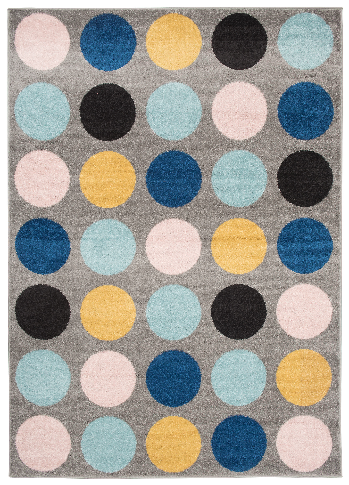 Covor Lazur Gri Multicolor Geometric Cercuri