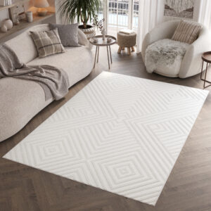 Covor Hygge Alb Rupt Romburi
