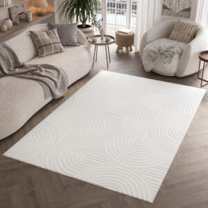 Covor Hygge Alb Rupt Ovale