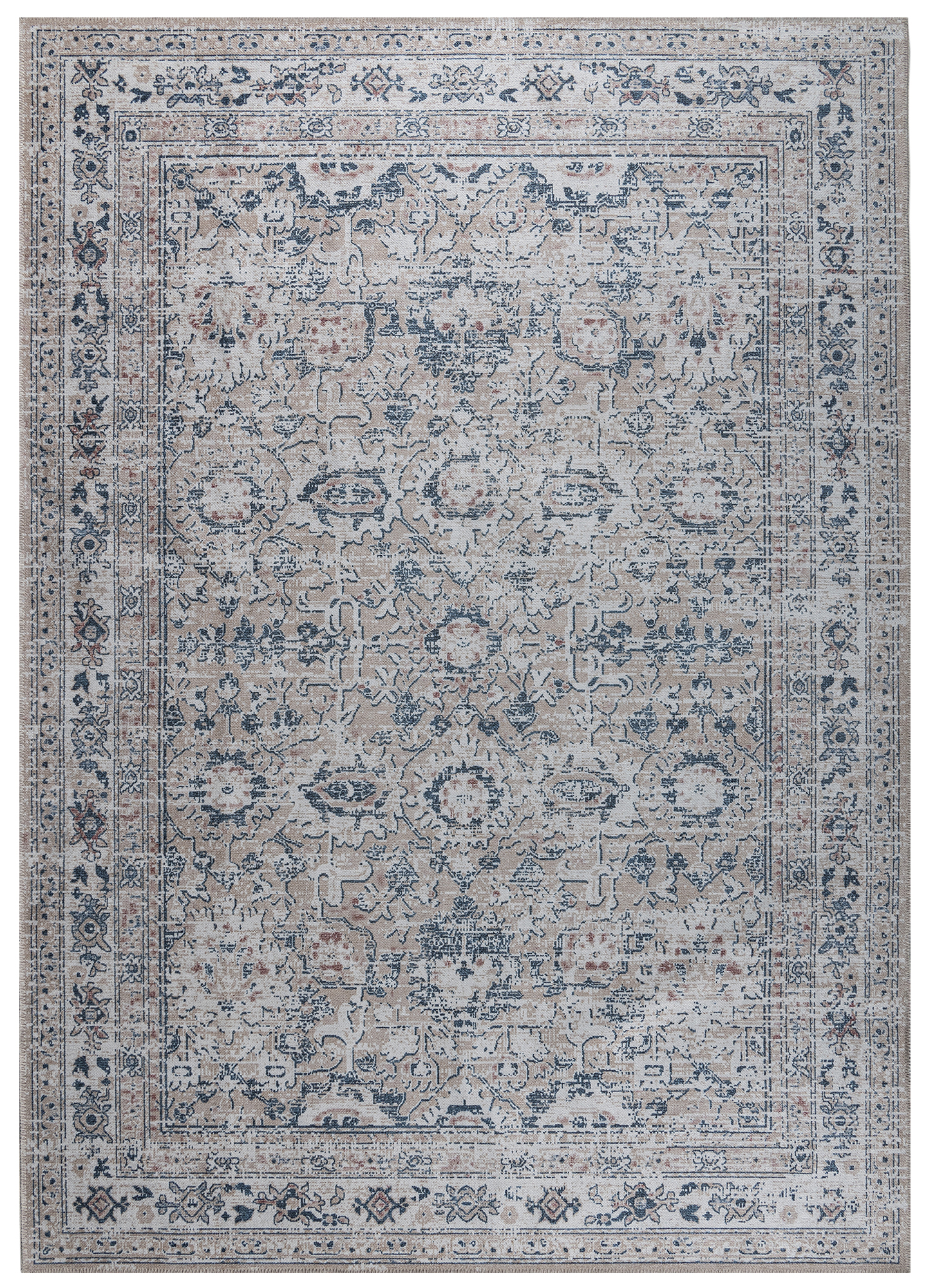 Covor Ritz Bej Albastru Ornamente