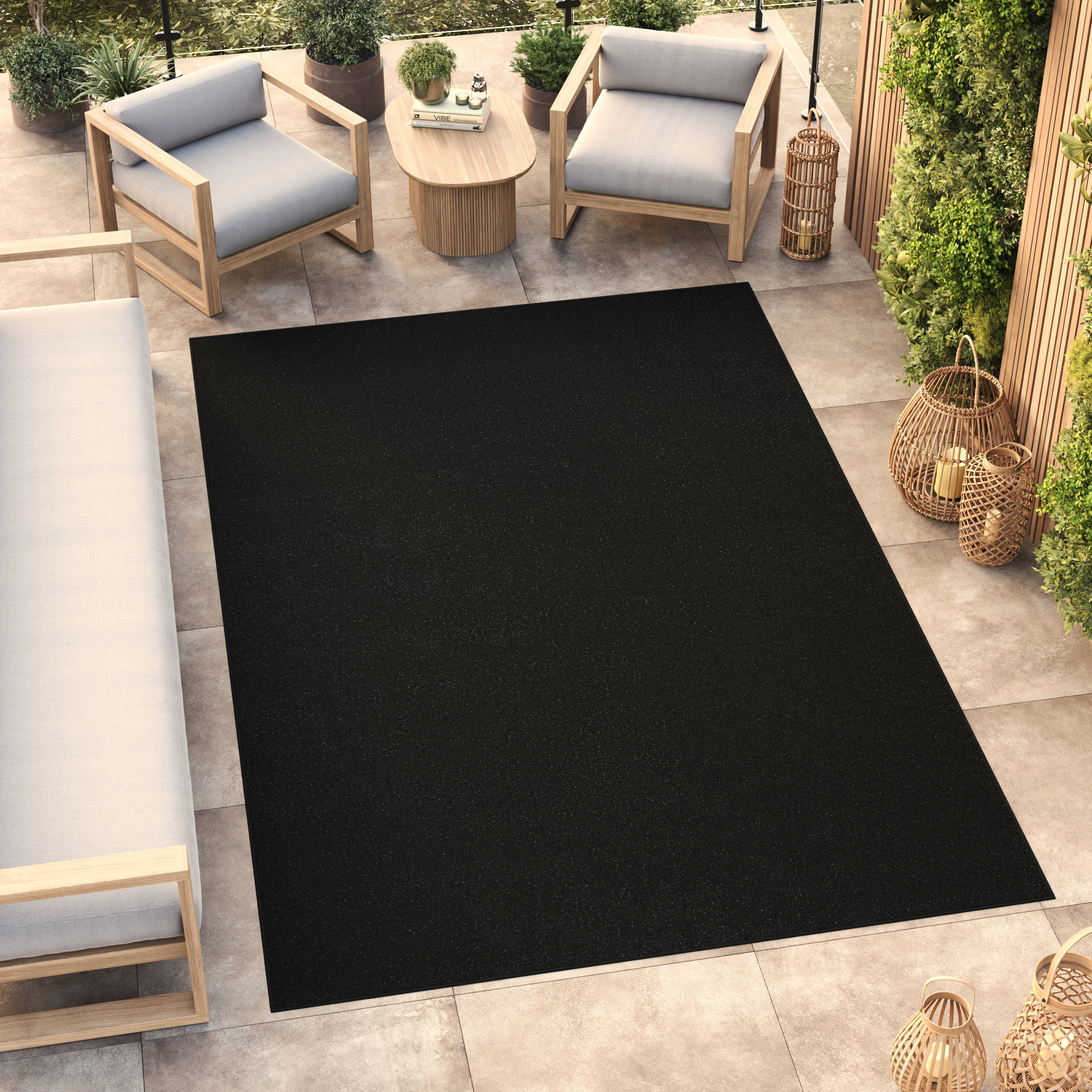 Covor Mono Interior Exterior Negru