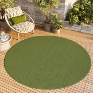 Covor Mono Rotund Interior Exterior Verde