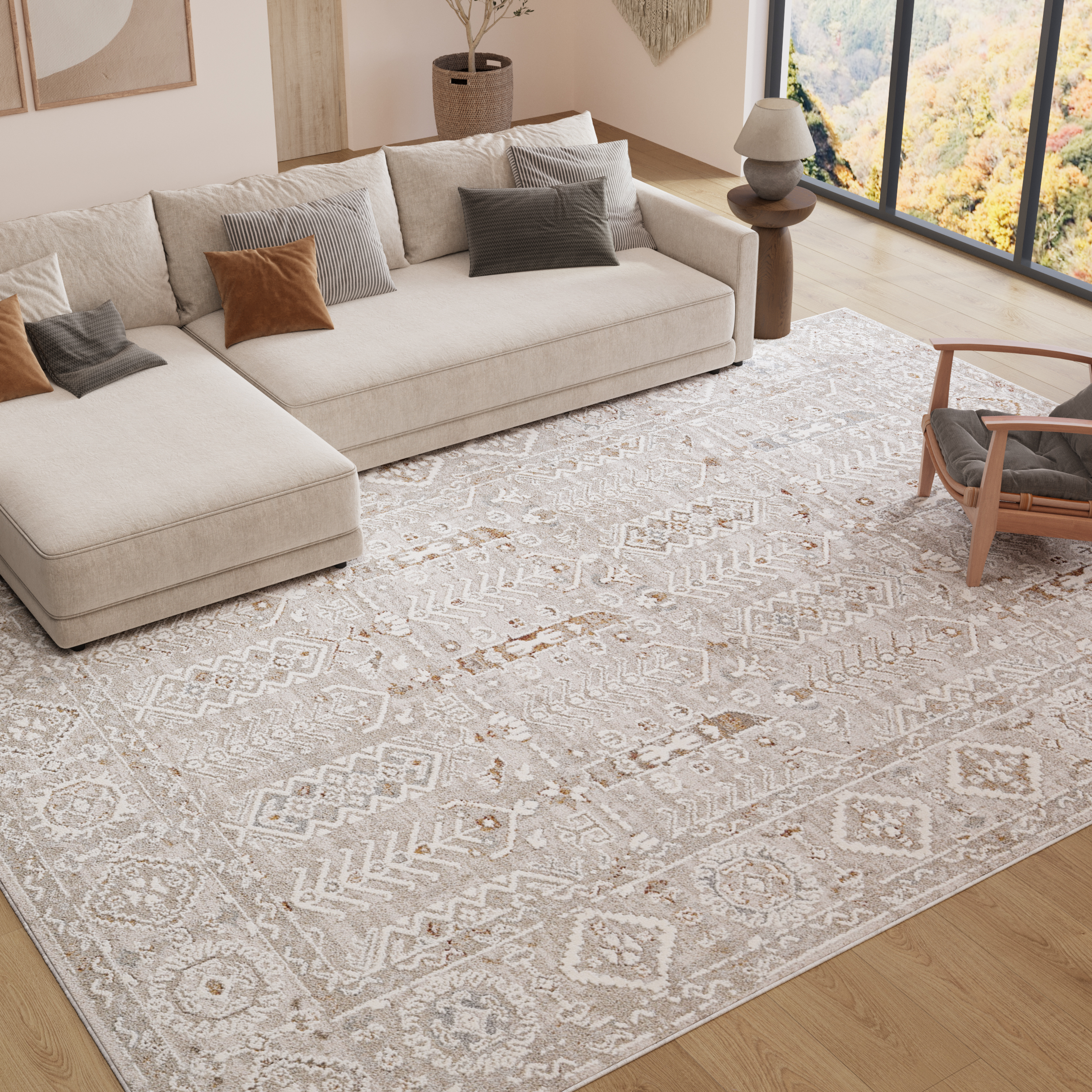 Covor Trend Bej Geometric