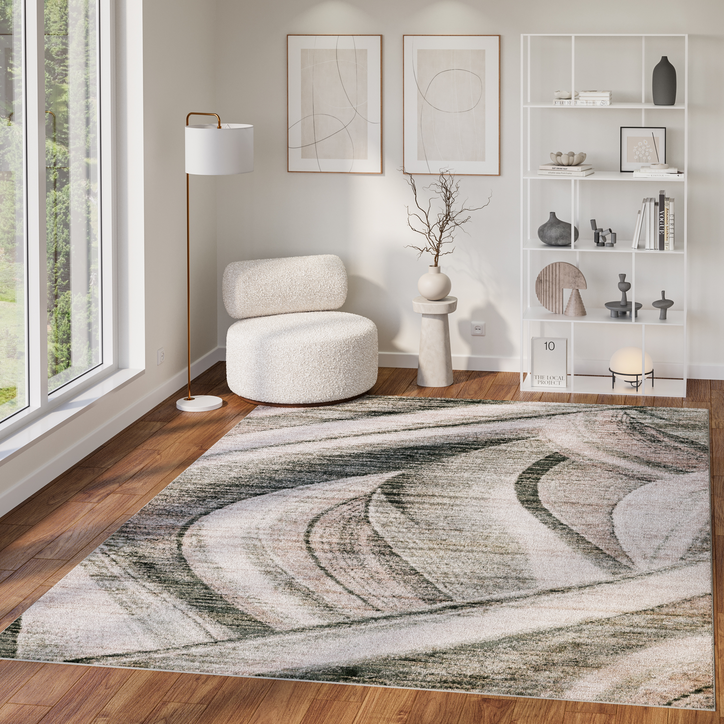 Covor Como Bej Verde Abstract