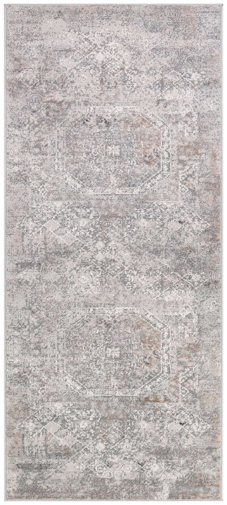 Covor Traversă Valley Gri Bej Vintage cu Ornamente