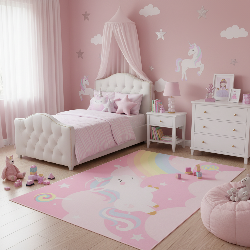 Covor pentru copii Joy Unicorn Antiderapant