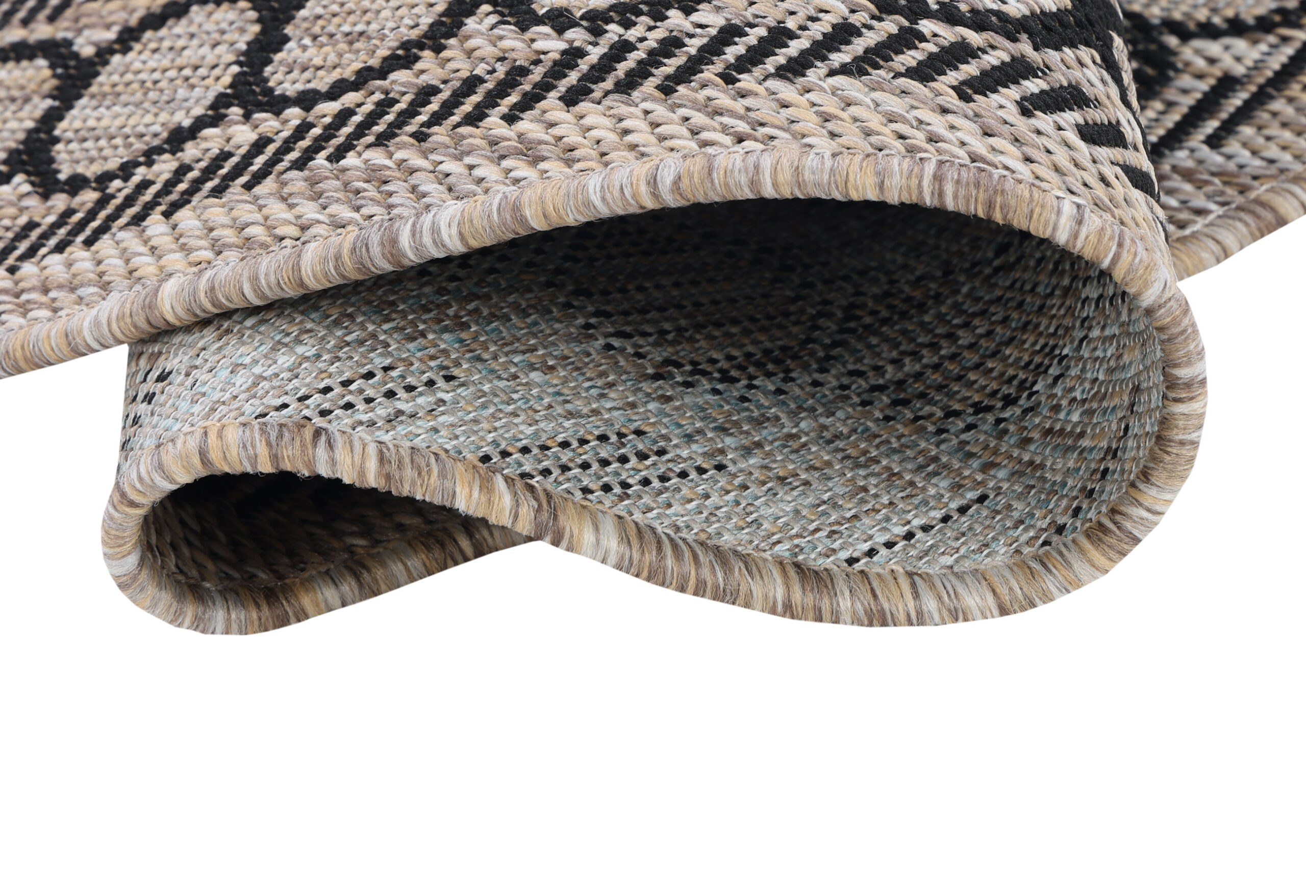 Covor Melissa Rotund Maro Negru Mozaic Indoor Outdoor